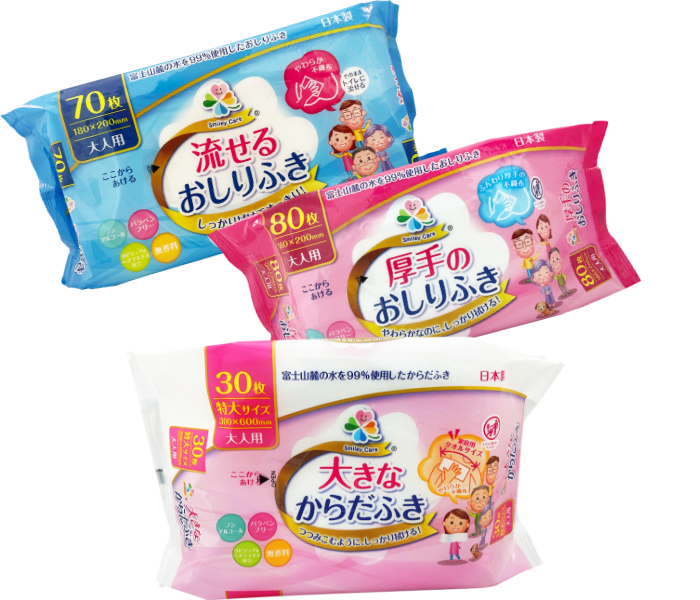流せるおしりふき/厚手のおしりふき/大きなからだふき